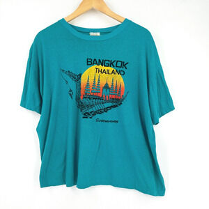 Vintage Single Stitch Bangkok Thailand Graphic T-Shirt XL Dragon Boat Crew Neck